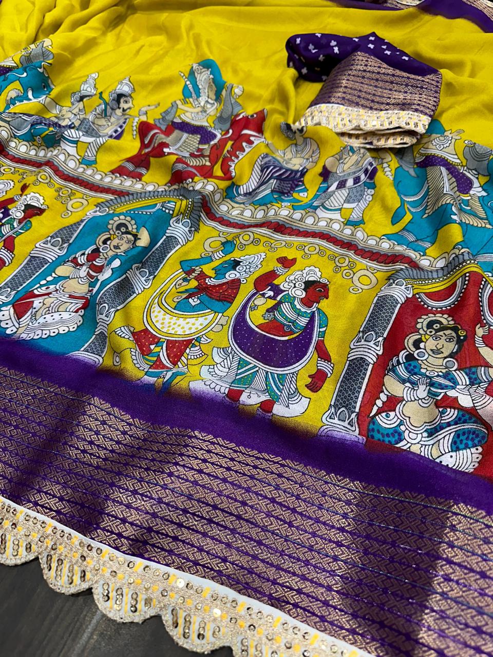 Marshmellow Blooming Geogette Saree🪻🌼
