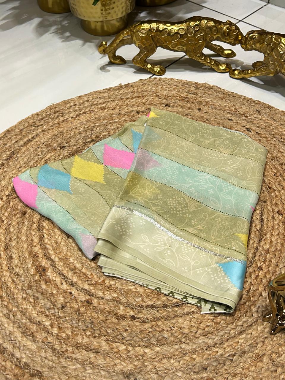 Pastel Printed Soft Silk Sareešš„