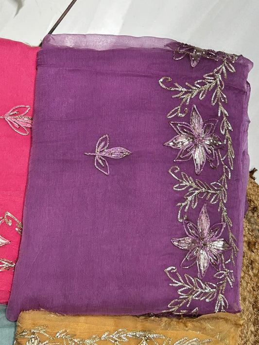 Elegant Chiffon Saree✨🧵