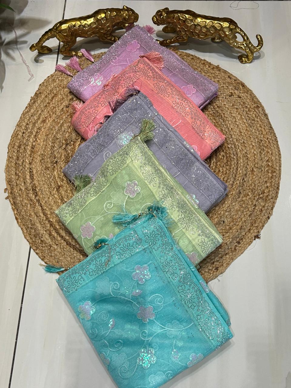 Premium Floral Organza Saree🌸❄️