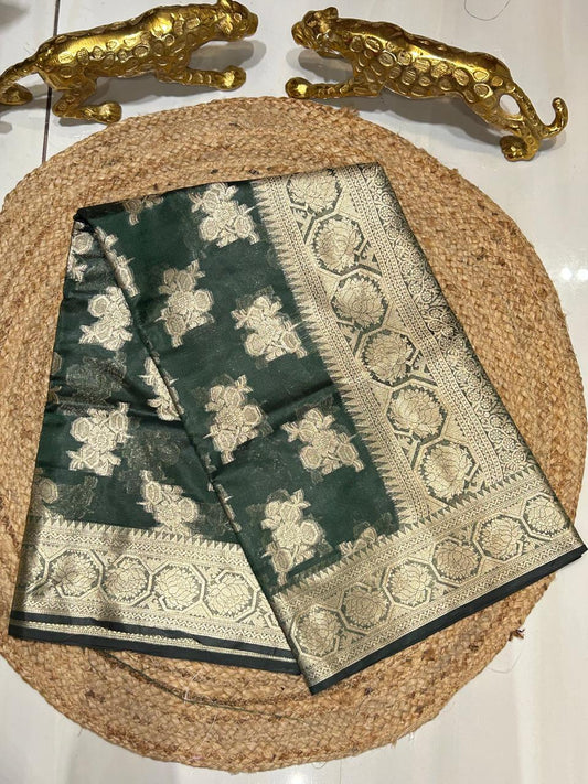Green Banarasi Silk Saree