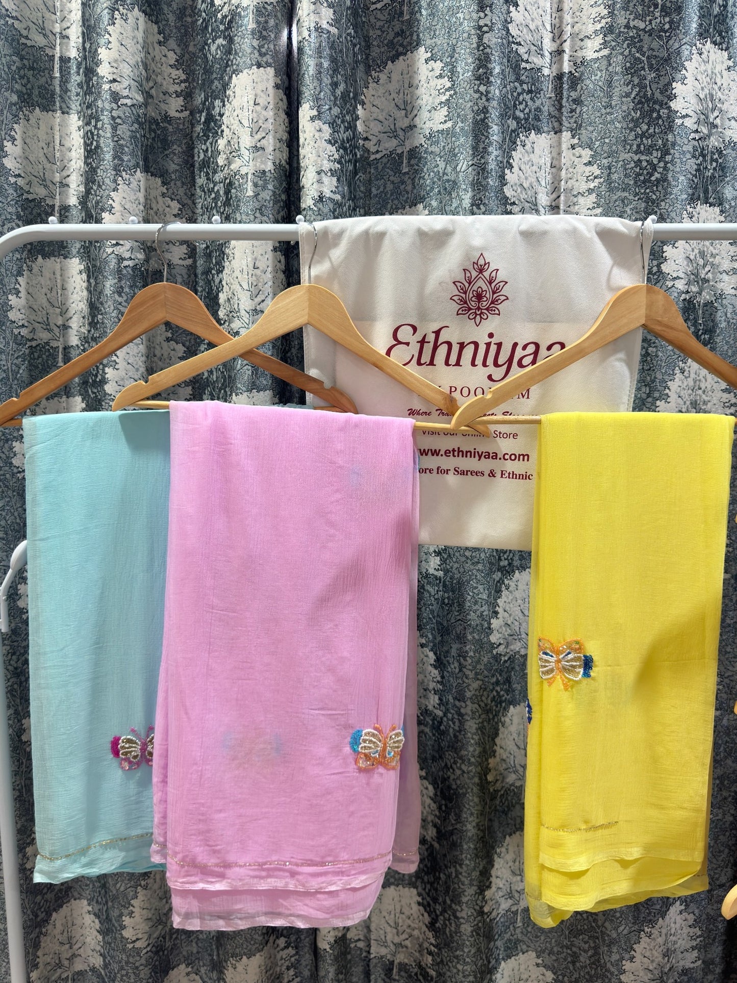 Butterfly Embellished Soft Chiffon Saree Collection🦋