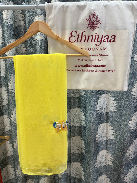 Butterfly Embellished Soft Chiffon Saree Collection🦋
