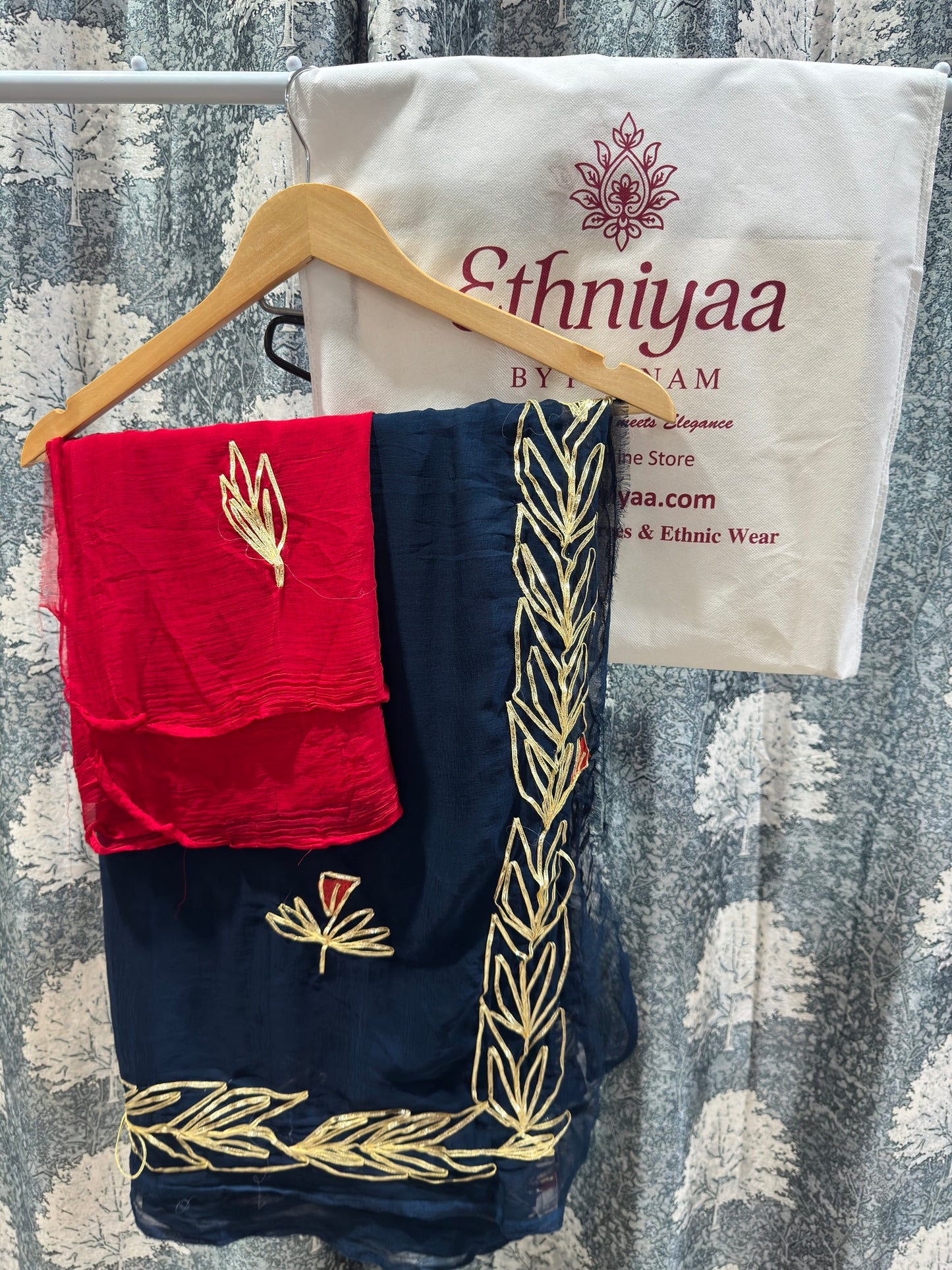 Elegant Soft Chiffon Saree with Kaccha Gota Work