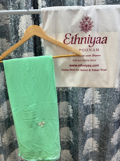 Leaf Embellished Soft Chiffon Saree Collection🌱