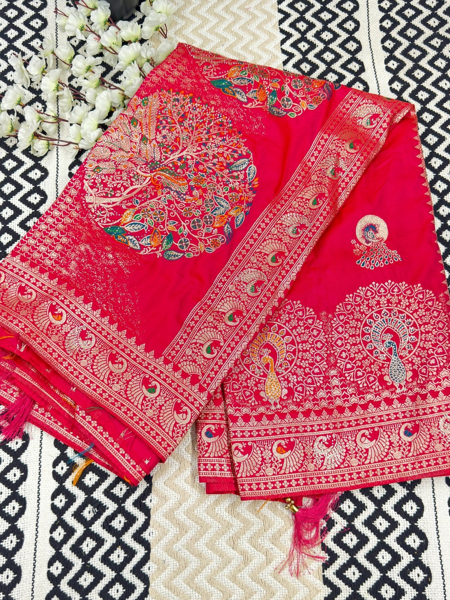 Premium Dola Silk Peacock Designer Saree🦆