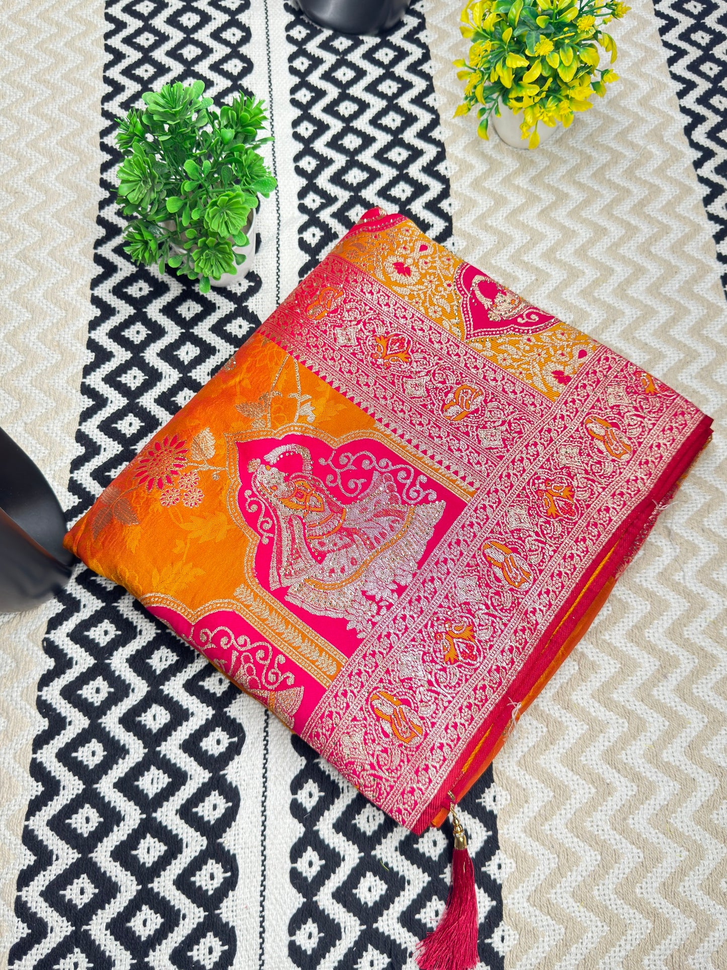 Soft Banarasi Silk Saree with motif Zari Weaving