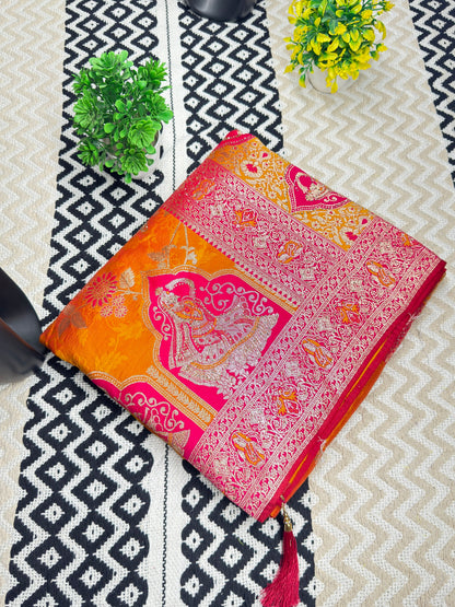 Soft Banarasi Silk Saree with motif Zari Weaving