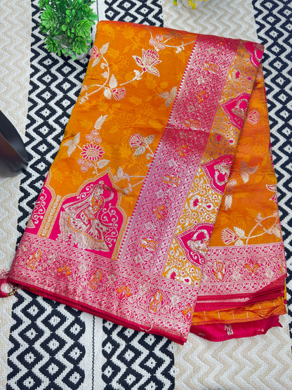 Soft Banarasi Silk Saree with motif Zari Weaving