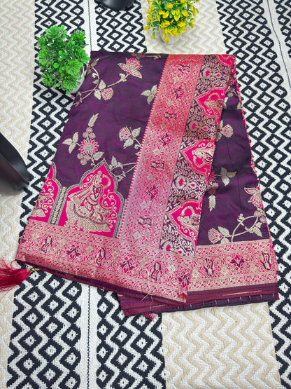 Soft Banarasi Silk Saree with motif Zari Weaving