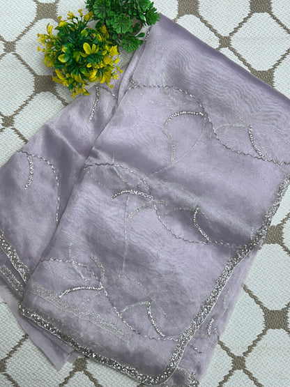 Premium Organza Handwork Saree – Paisley motifs Designer Saree🌶️
