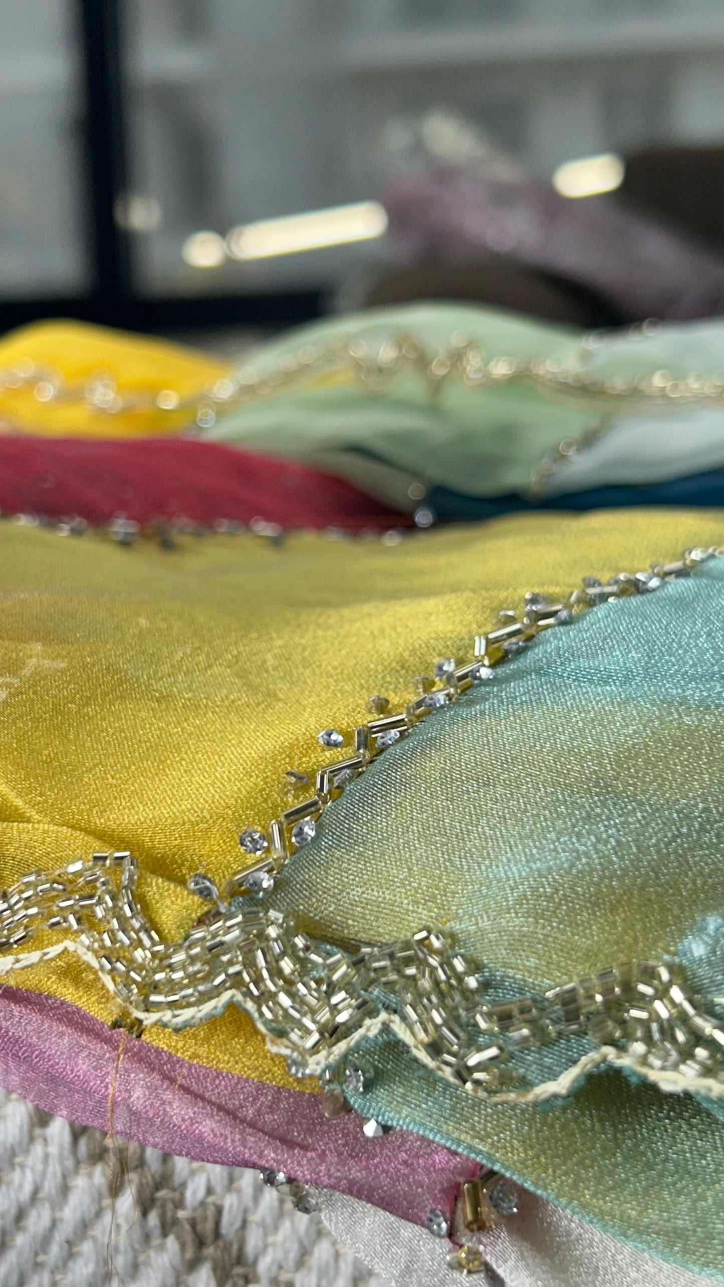 Premium Organza Handwork Saree – Pastel Multicolor🌈