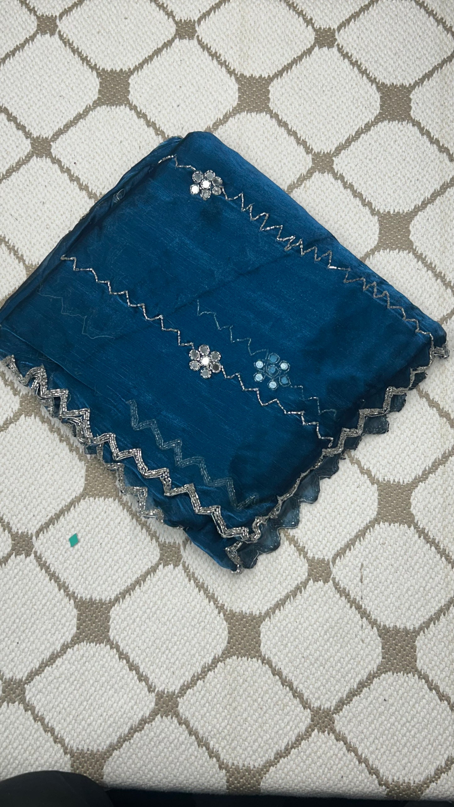 Premium Organza Georgette Crush Handwork Saree🌸