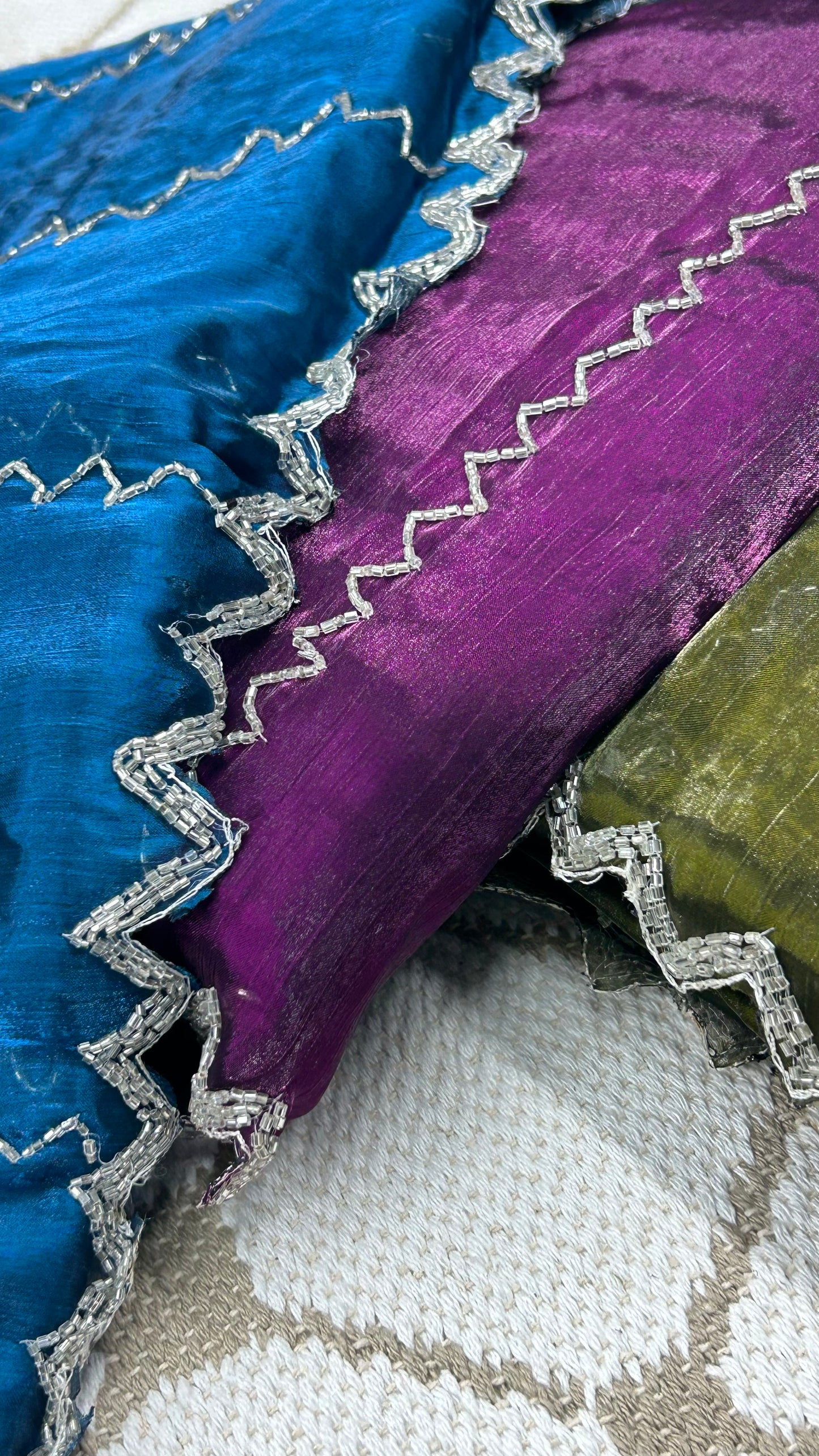 Premium Organza Georgette Crush Handwork Saree🌸