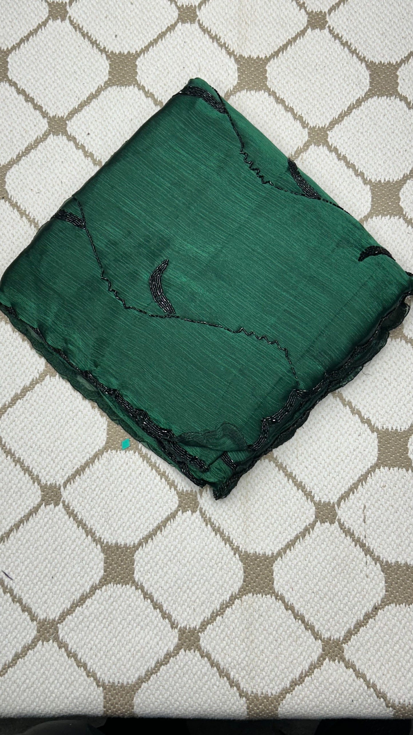 Premium Organza Georgette Crush Handwork Saree🖤