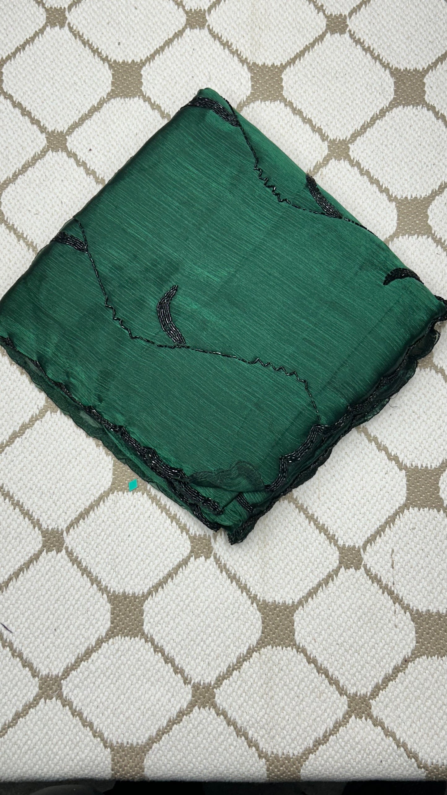 Premium Organza Georgette Crush Handwork Saree🖤