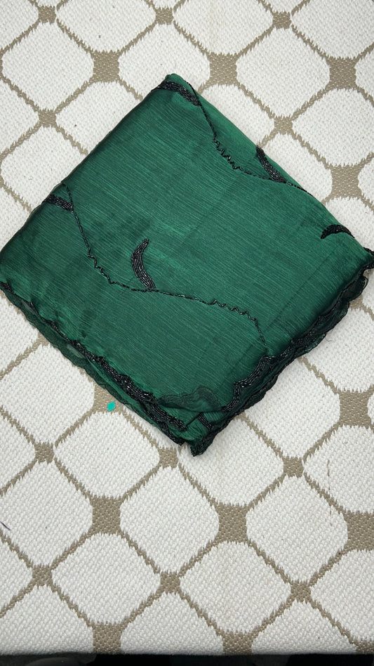 Premium Organza Georgette Crush Handwork Saree🖤
