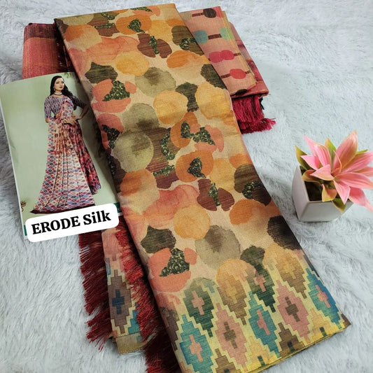 ERODE SILK SAREE  WITH DIGITAL PRINT SAREE