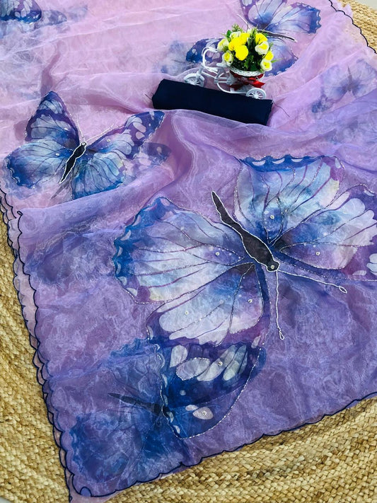 Lavender Organza Saree 🦋🦋
