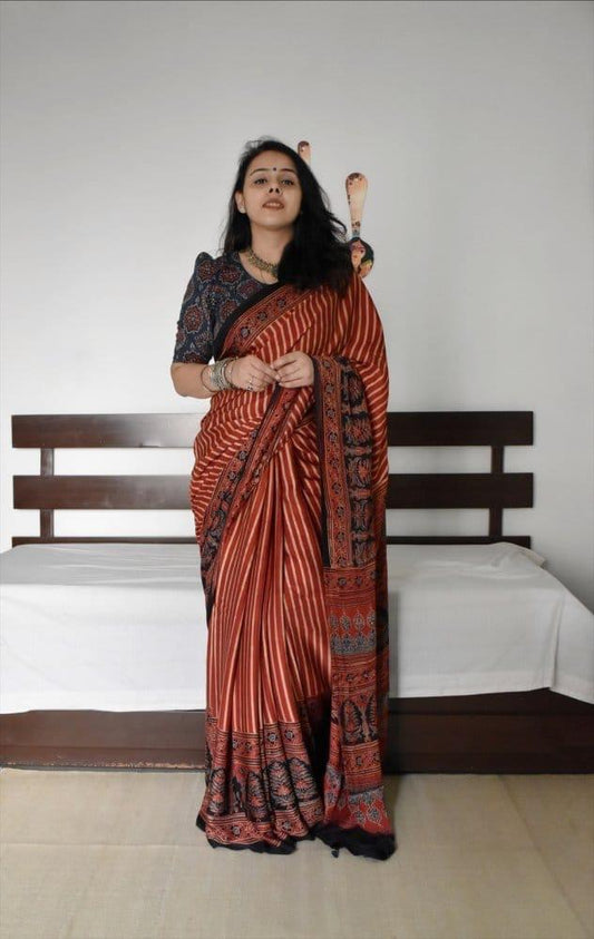 Tussar Silk Saree With Digital Print🫐🍇