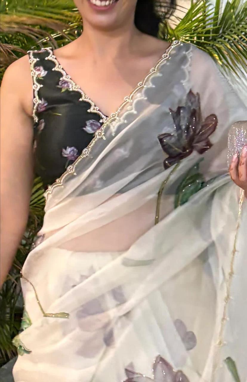 Pure Soft Teby Silk Saree with handwork💪🏻🫰🏻