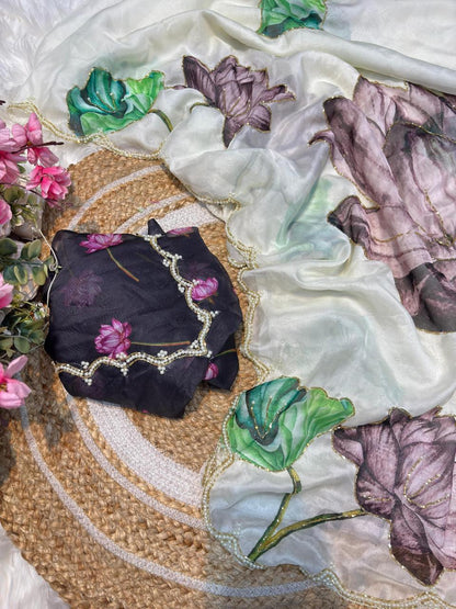 Pure Soft Teby Silk Saree with handwork💪🏻🫰🏻