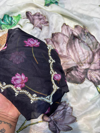 Pure Soft Teby Silk Saree with handwork💪🏻🫰🏻