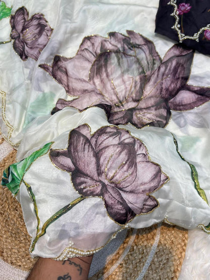 Pure Soft Teby Silk Saree with handwork💪🏻🫰🏻