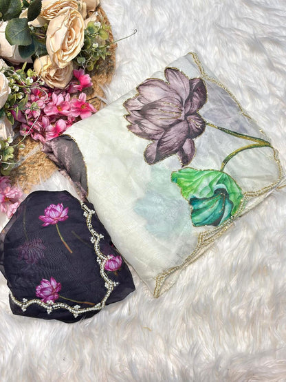 Pure Soft Teby Silk Saree with handwork💪🏻🫰🏻