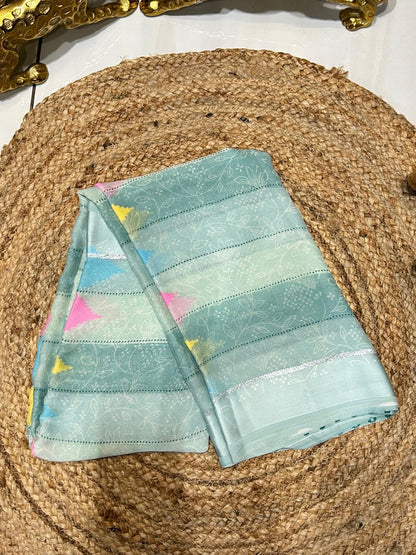 Pastel Printed Soft Silk Saree🍇🥭