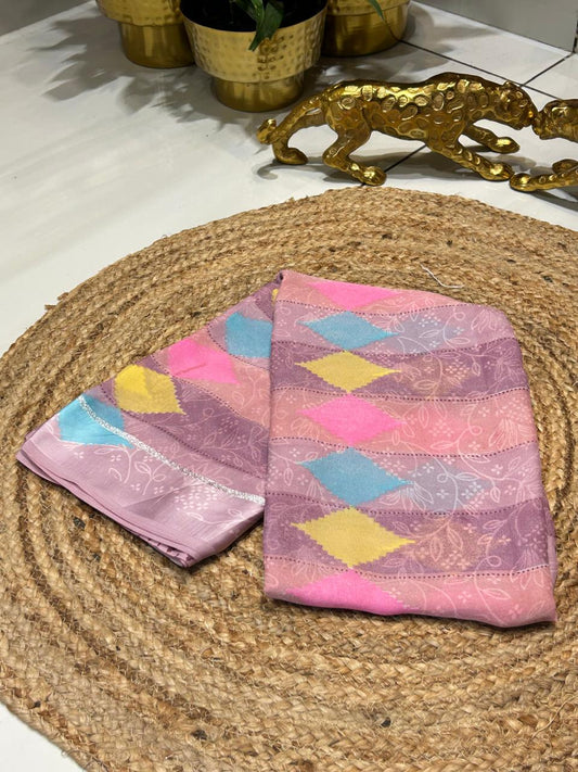 Pastel Printed Soft Silk Saree🍇🥭
