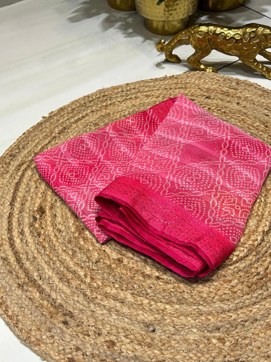 Traditional Bandhej Soft Georgette Silk Saree🌸🌺
