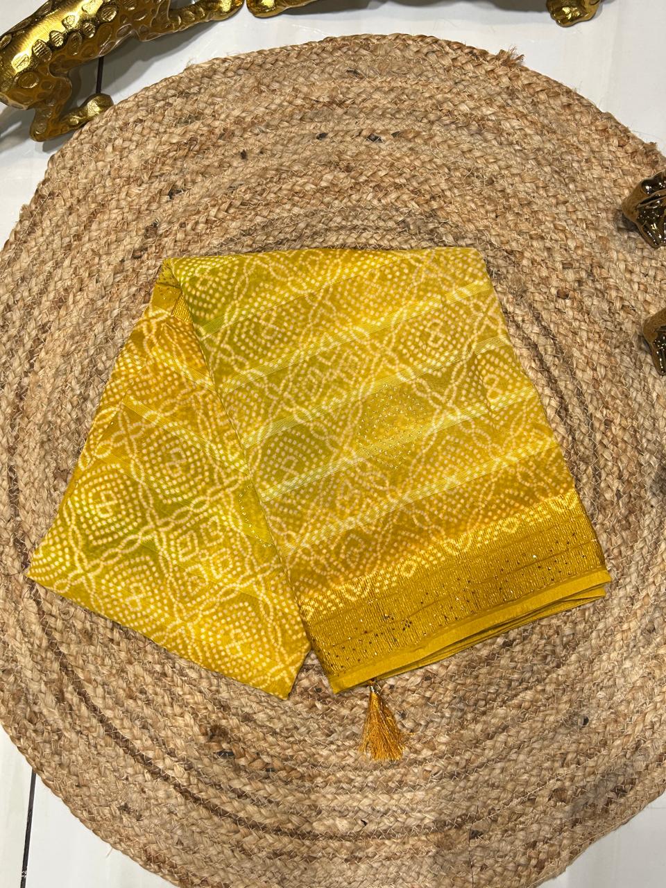 Traditional Bandhej Soft Georgette Silk Saree🌸🌺