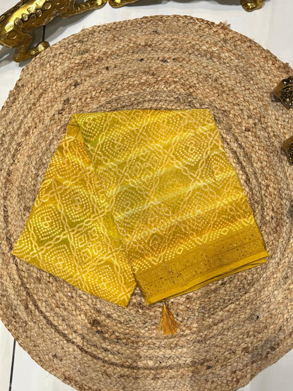 Traditional Bandhej Soft Georgette Silk Saree🌸🌺