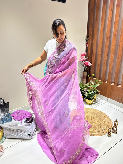 Elegant Chiffon Saree✨🧵
