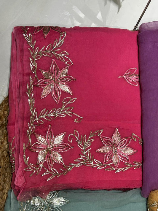 Elegant Chiffon Saree✨🧵