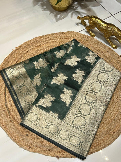 Green Banarasi Silk Saree