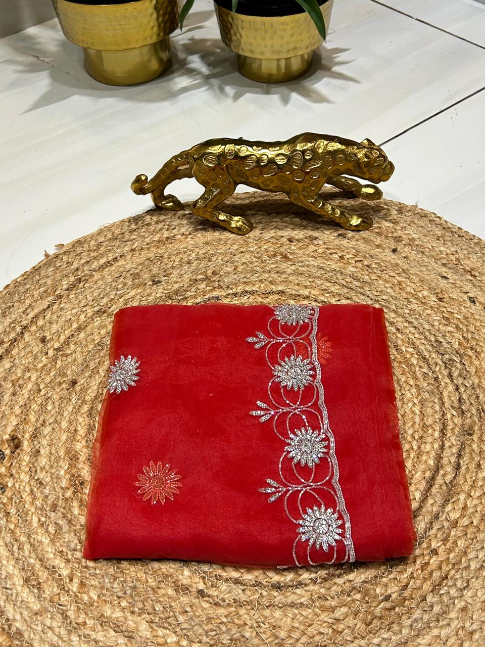 Premium Organza saree with Stone Work 🌺🌸