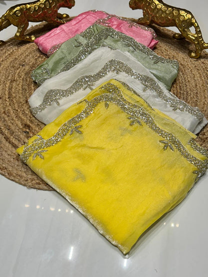 Premium Fancy Silk With Stone Work❄️🌼