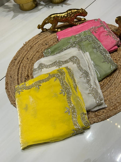 Premium Fancy Silk With Stone Work❄️🌼