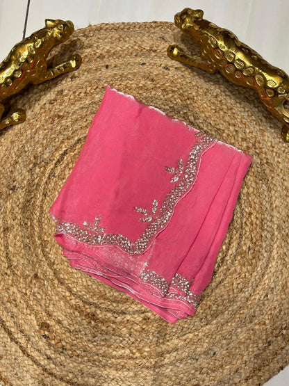 Premium Fancy Silk With Stone Work❄️🌼