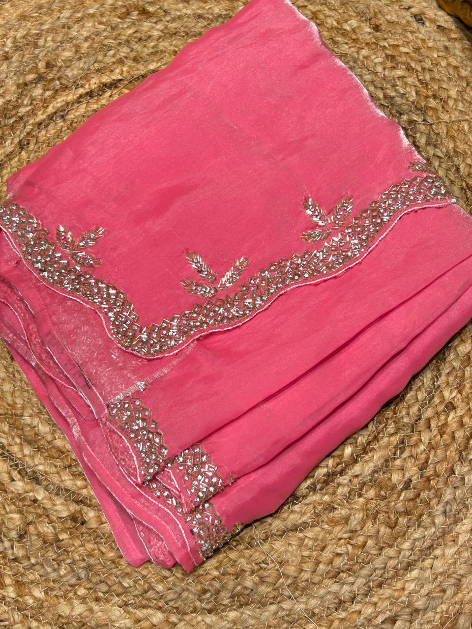 Premium Fancy Silk With Stone Work❄️🌼