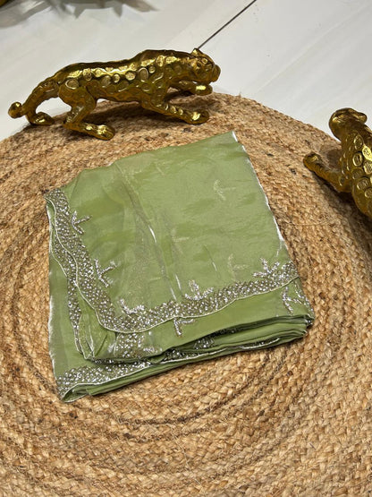 Premium Fancy Silk With Stone Work❄️🌼