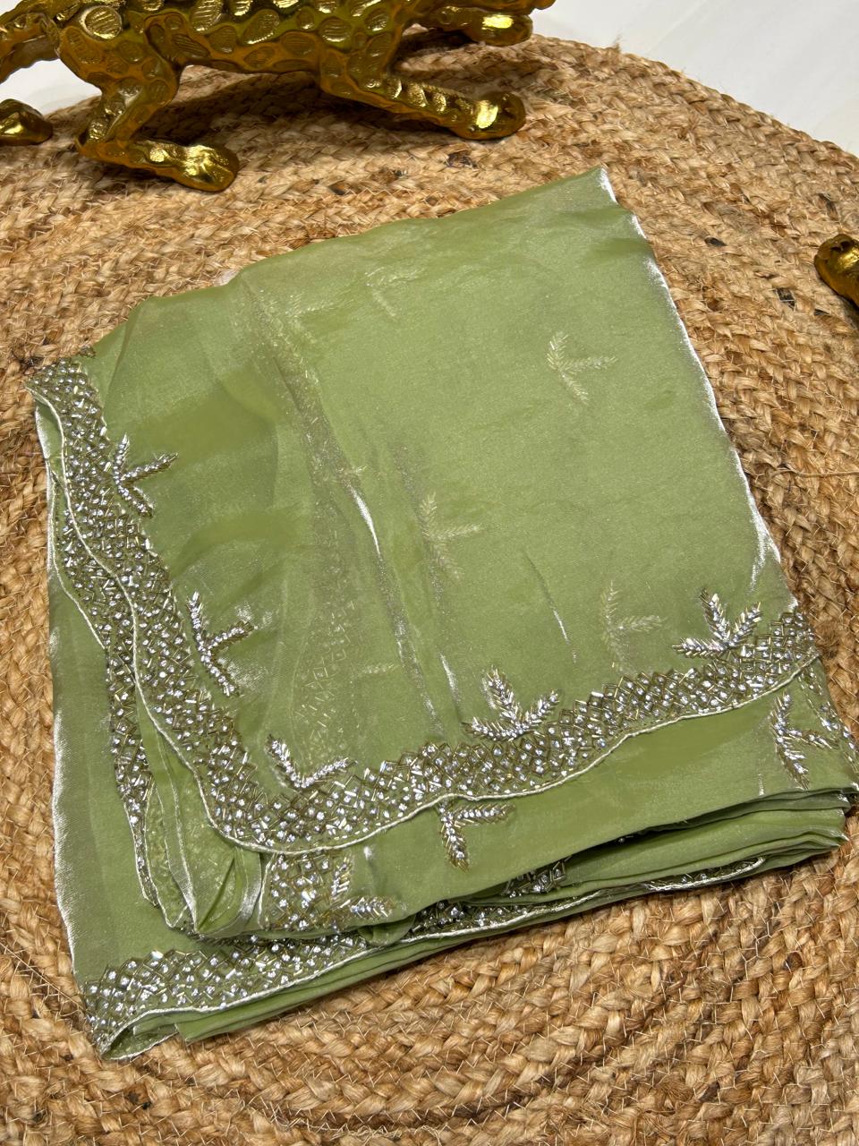 Premium Fancy Silk With Stone Work❄️🌼