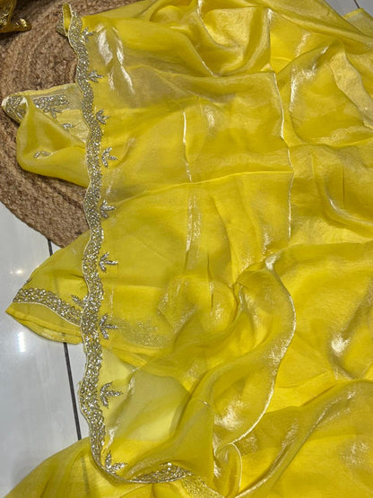 Premium Fancy Silk With Stone Work❄️🌼