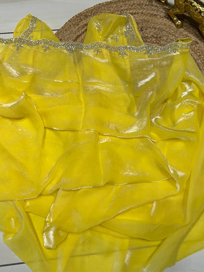 Premium Fancy Silk With Stone Work❄️🌼