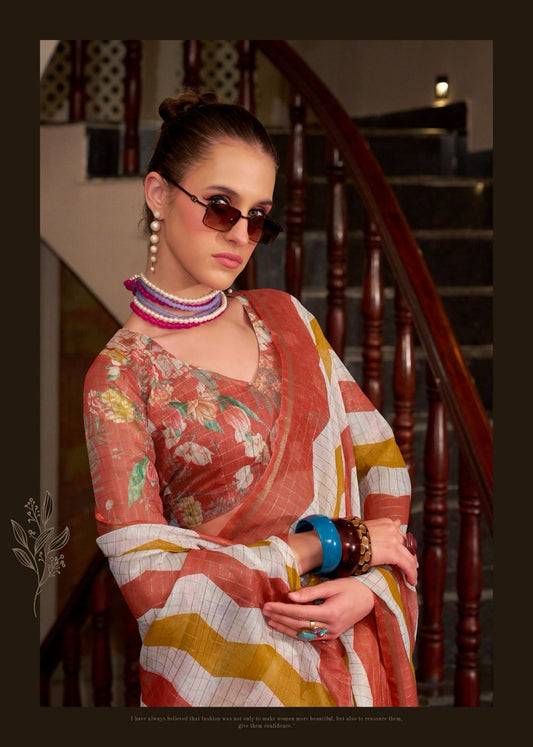 LINEN COTTON SILK SAREE