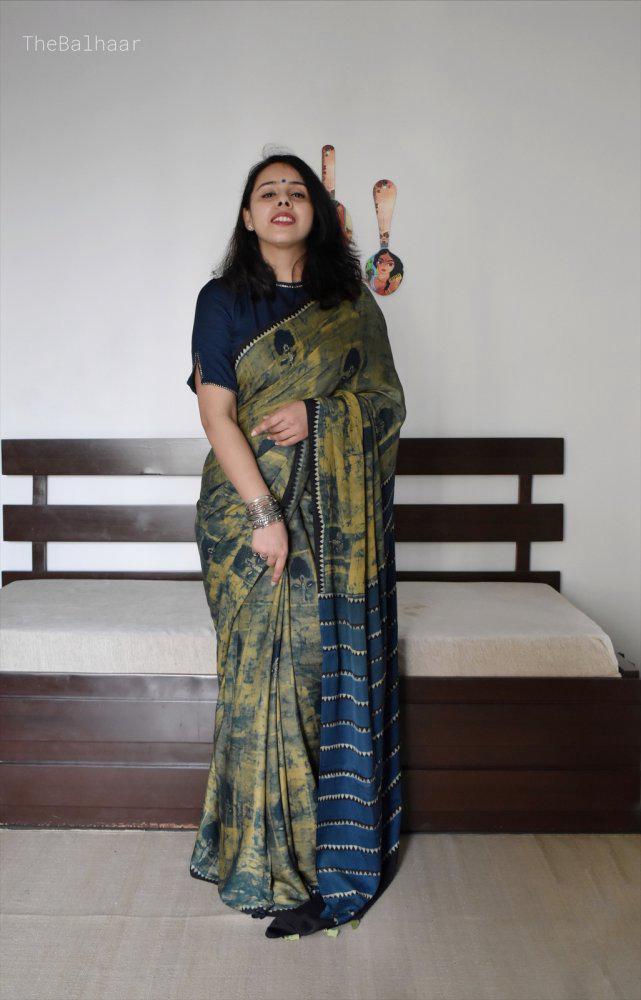 Tussar Silk Saree With Digital Print🫐🍇