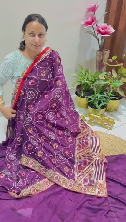 Gujarati Traditional Embroidered Saree🫑🌶️