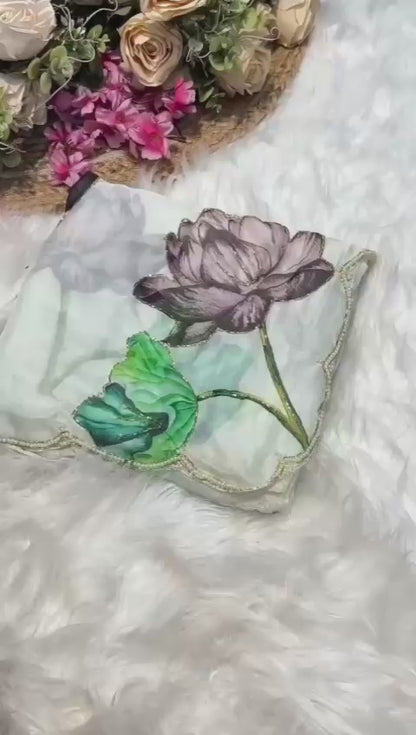 Pure Soft Teby Silk Saree with handwork💪🏻🫰🏻